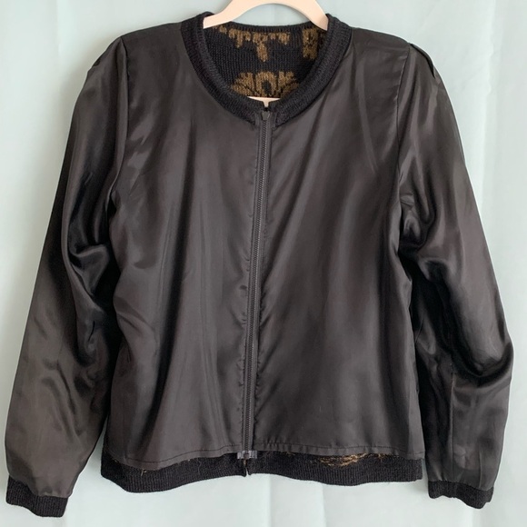 Peruvian Connection Alpaca Floral Zip-Up Lined Cardigan Jacket Sz S - Picture 7 of 10